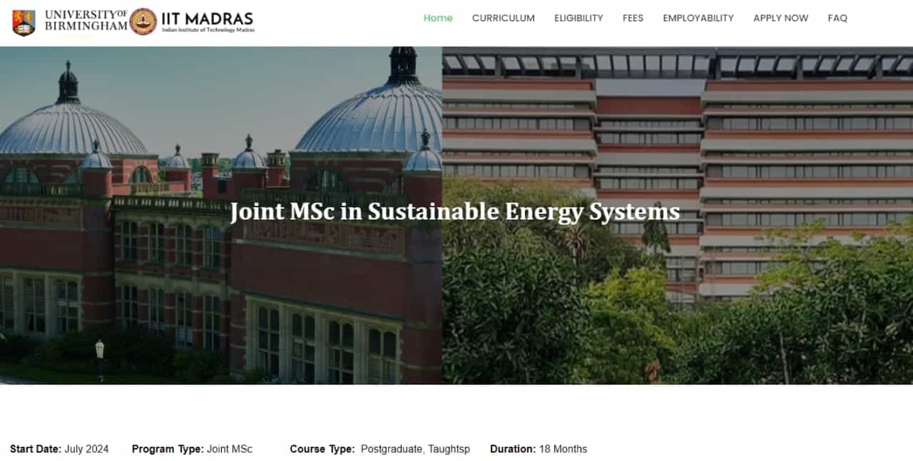 IIT Madras and University of Birmingham launch Joint Masters in Sustainable Energy Systems