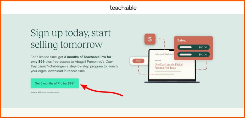 Teachable 3 months offer