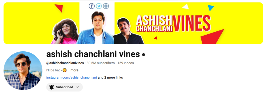 Indian youtuber ashish chalchlani