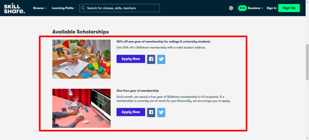 skillshare scholarship