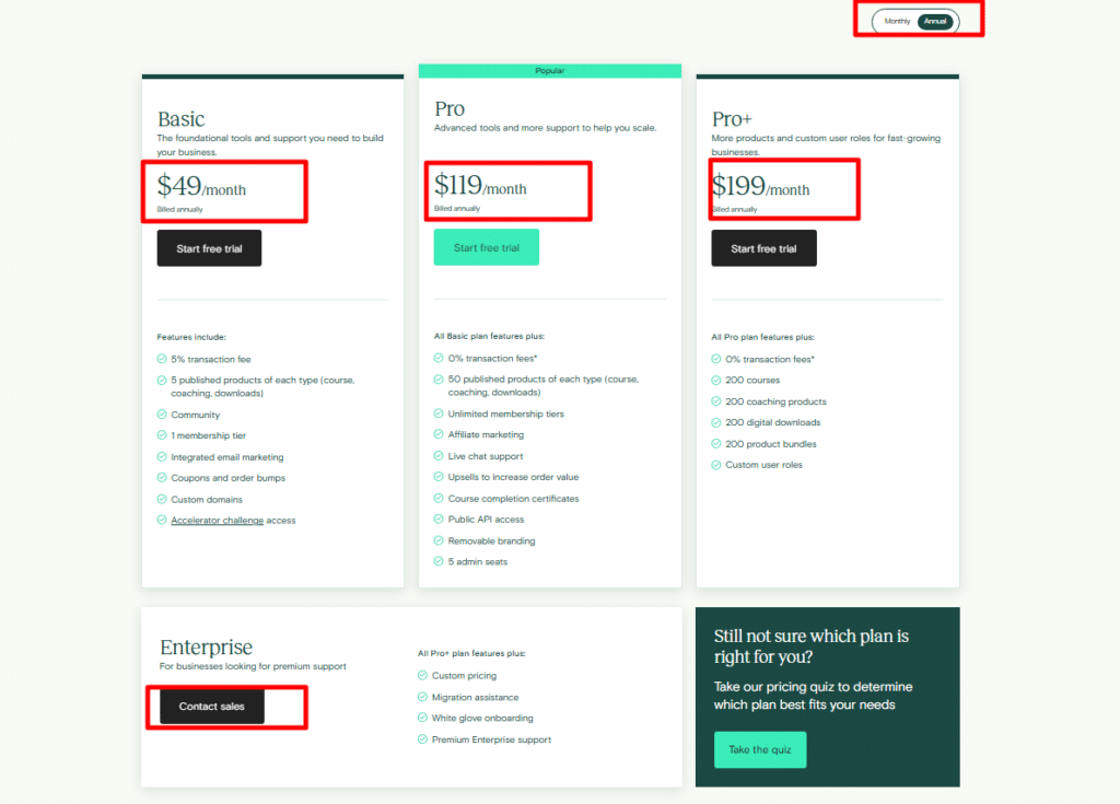 Teachable-pricing-plan